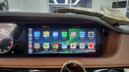 부천 벤츠 W222 S560 카링킷 프로3, 정전식 터치 패널 설치로 편하게 카플레이 안드로이드오토 쓰기 / 경기 부천