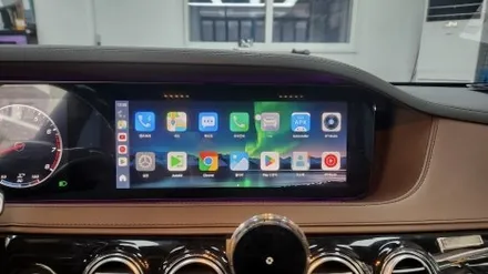 부천 벤츠 W222 S560 카링킷 프로3, 정전식 터치 패널 설치로 편하게 카플레이 안드로이드오토 쓰기 / 경기 부천