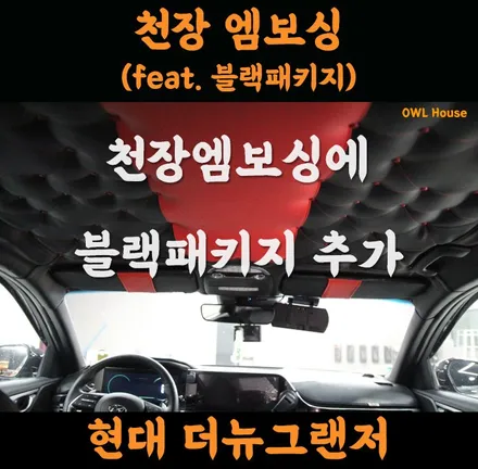 현대 더뉴그랜저 천장엠보싱 블랙패키지 추가! (엠보싱 작업에 블랙팩이 뭘까요?) / 부산, 기장, 양산