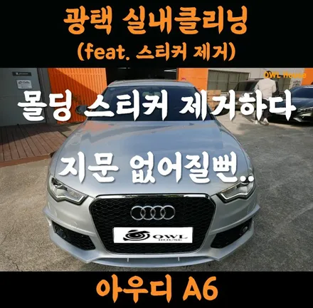 아우디 A6 정관 광택 실내클리닝 (스티커 몰딩 제거하다가 지문 없어질뻔 했어유~) / 부산, 기장, 양산