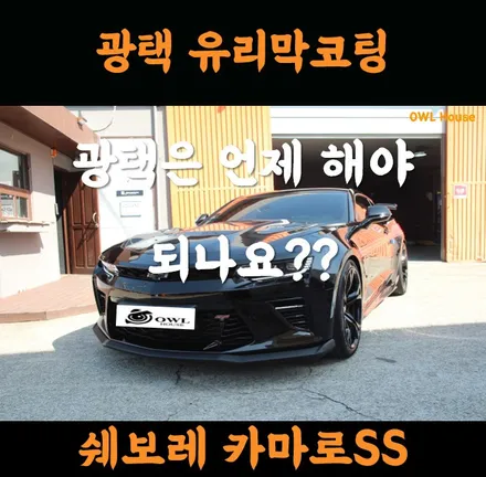 쉐보레 카마로SS 광택 글론 플루토 유리막코팅 (광택은 언제 내야 할까요?) / 부산, 기장, 양산