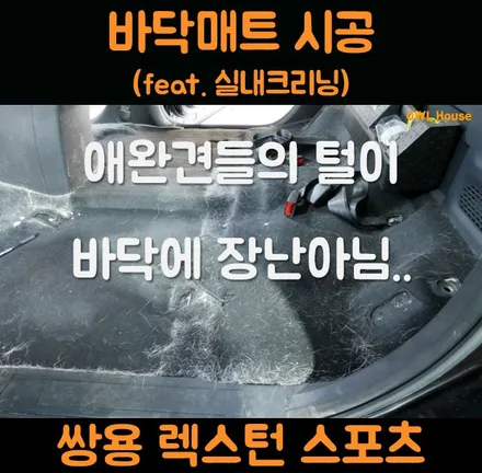 쌍용 렉스턴스포츠 모빌하임 차바닥 매트 그리고 실내크리닝 (애완견 털이 어마무시..ㄷㄷㄷ) / 부산, 기장, 양산