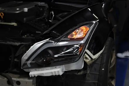 인피니티 G37 쿠페 GTR 스타일 라이트 교체 그리고 카본프런트립 장착까지.. (라이트 바꾸고 PPF도 해드렸어요~) / 부산, 기장, 양산