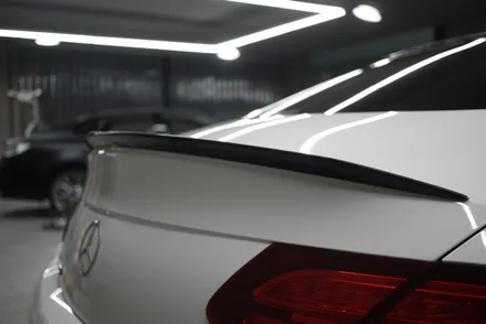 벤츠 C43 AMG 쿠페 포인트 랩핑 (흰차에 블랙랩핑지로 포인트를 살짝 줘볼까요?) / 부산, 기장, 양산