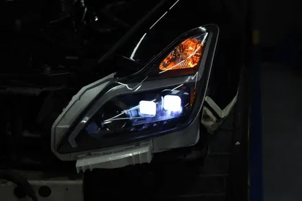 인피니티 G37 쿠페 GTR 스타일 라이트 교체 그리고 카본프런트립 장착까지.. (라이트 바꾸고 PPF도 해드렸어요~) / 부산, 기장, 양산