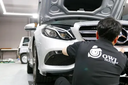 벤츠 E220d 앞범퍼 PPF 시공 (범퍼에 PPF를 하는 이유랄까요?) / 부산, 기장, 양산