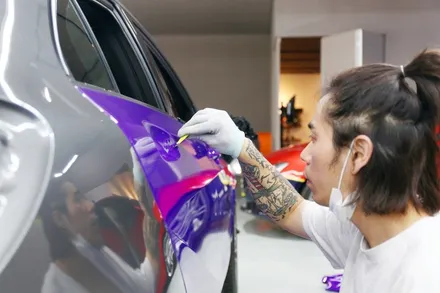 벤츠 A45 AMG 부산랩핑 (3M1080-GP258 Gloss Plum Explosion + 사이드미러 수전사까지!) / 부산, 기장, 양산