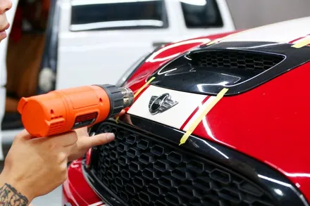 BMW 미니쿠퍼S 포인트 랩핑 (낡은 데칼을 버리고 새롭게 블랙라인 데칼로!) / 부산, 기장, 양산