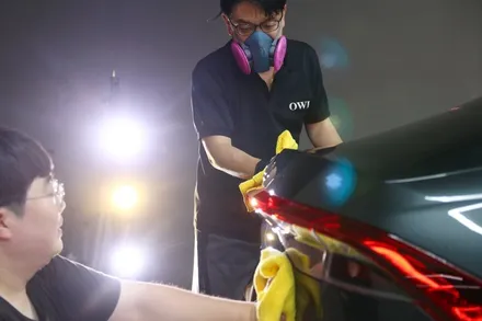 렉서스 ES300h 사고수리 자차보험 및 광택유리막코팅까지 (입고한 김에 모든작업들을 한방에!) / 부산, 기장, 양산