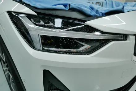 볼보 폴스타2 신차 구매 후 작업할 것들 하고 가셨어요~ (PPF 프론트팩 내외장코팅 블박 보조배터리까지) / 부산, 기장, 양산