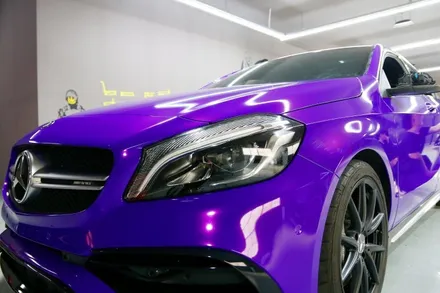 벤츠 A45 AMG 부산랩핑 (3M1080-GP258 Gloss Plum Explosion + 사이드미러 수전사까지!) / 부산, 기장, 양산
