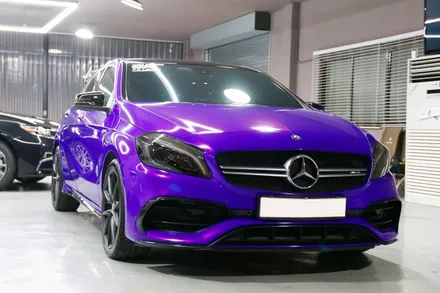 벤츠 A45 AMG 부산랩핑 (3M1080-GP258 Gloss Plum Explosion + 사이드미러 수전사까지!) / 부산, 기장, 양산