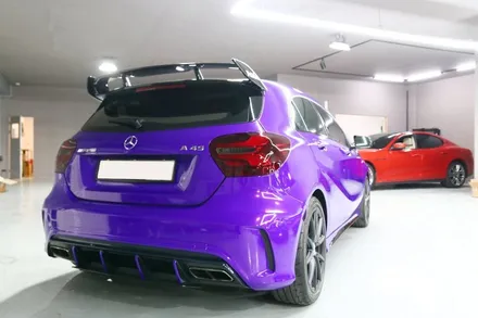 벤츠 A45 AMG 부산랩핑 (3M1080-GP258 Gloss Plum Explosion + 사이드미러 수전사까지!) / 부산, 기장, 양산