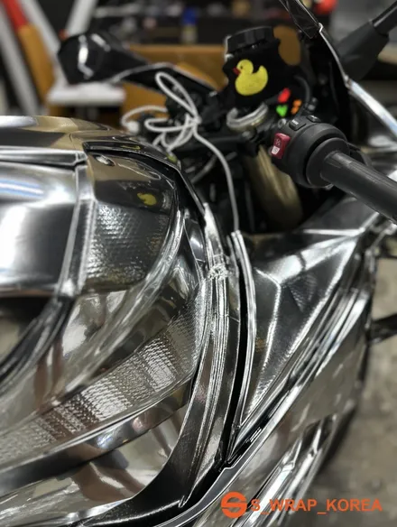 바이크랩핑 - BMW S1000rr - 크롬 랩핑 에스랩필름 시공 / 영통구 원천동