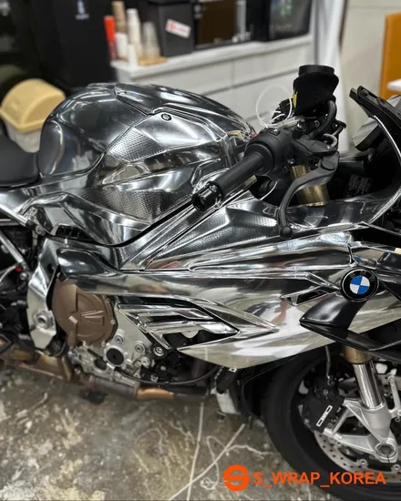 바이크랩핑 - BMW S1000rr - 크롬 랩핑 에스랩필름 시공 / 영통구 원천동
