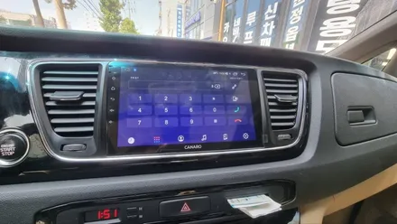 올뉴카니발 안드로이드 올인원 9인치 카나로Q 매립 설치