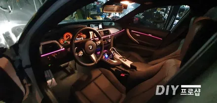 BMW 3시리즈 F30 모델 엠비언트 라이트 시공 3세대 면발광 광섬유 대구 LED시공 엠비언트시공 / 대구 남산동
