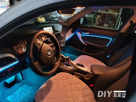 BMW 118D 순정 엠비언트 라이트 무드등 업그레이드 풋등 시공 대구 다이프로샵 / 대구 남산동