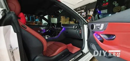 벤츠 C클래스 W205 카브리올레 엠비언트라이트 RGB 3W LED 시공 대구 엠비언트라이트 대구 LED / 대구 남산동