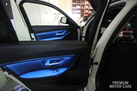 BMW F30전용 가변엠비언트+블루몰딩 부산 수입차 드레스업 튜닝 모터케어 / 부산 사상구