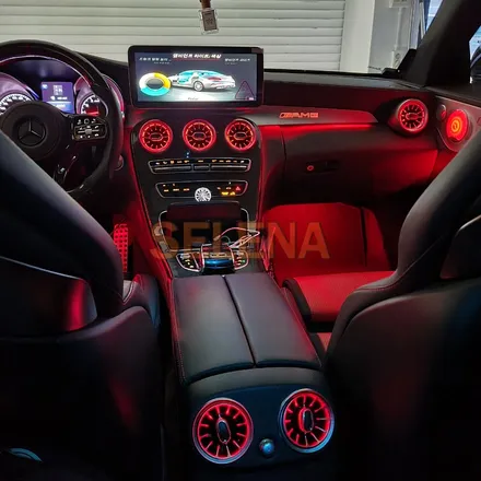 벤츠 w205 c63amg 쿠페 64색 엠비언트 순정형 그리고 신형핸들장착까지 신형드레스업