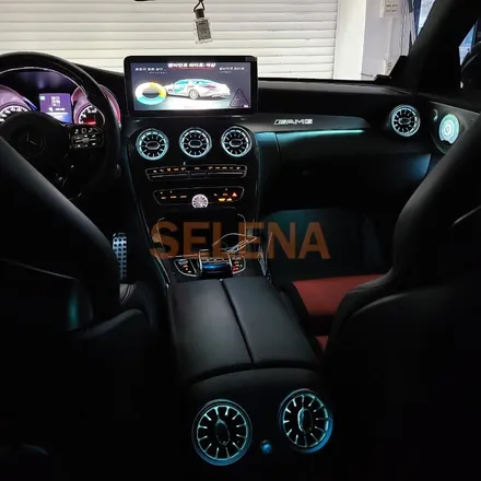 벤츠 w205 c63amg 쿠페 64색 엠비언트 순정형 그리고 신형핸들장착까지 신형드레스업