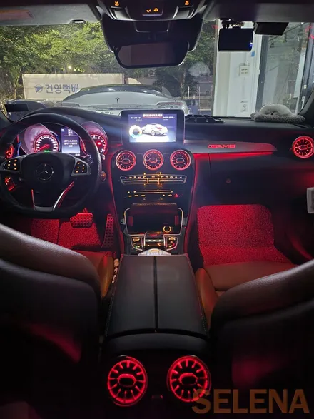 w205 c클래스 카브리올레 c63amg 만들기!! 계기판 , 64색엠비언트 풀세트 장착!!