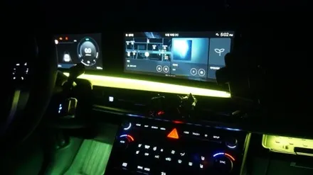 =광주 순정 연동 앰비언트= 싼타페 MX5 순정 연동 앰비언트 + 1열 외캐치(아웃사이드 핸들) 2열에 이식