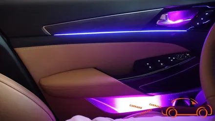 <광주 순정 연동 앰비언트>K7 프리미어 순정 연동 앰비언트 추가 (도어 캐치, 도어 포켓)+ LED 컵 플레이트 + LED 도어 스커프 시공