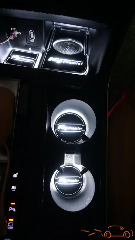 <광주 순정 연동 앰비언트>K7 프리미어 순정 연동 앰비언트 추가 (도어 캐치, 도어 포켓)+ LED 컵 플레이트 + LED 도어 스커프 시공