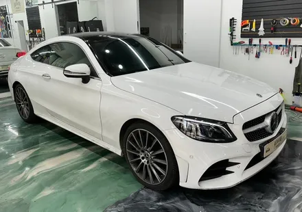 벤츠 c클래스 c200 루프스킨 랩핑 시공 / 수원시 영통구 매탄동