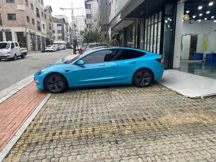 용인랩핑 테슬라 마이애미블루 전체랩핑 시공 / 수원시 영통구 매탄동