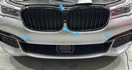 영종도 랩핑 BMW G11 7시리즈 / 비닐프로그유니콘실버/글라스틴트 레이니블루 썬팅/ 크롬죽이기 / 인천 중산동