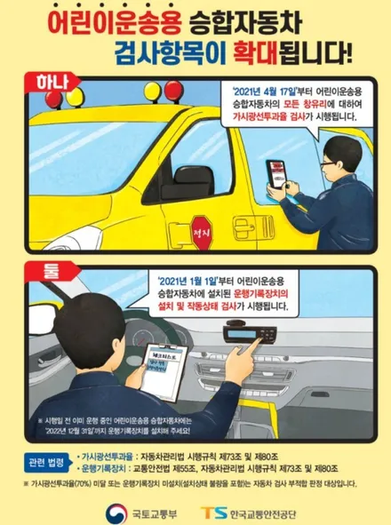 인천 영종도 어린이수송차량 썬팅 및 운행기록장치 단속한다네요 / 인천 중산동