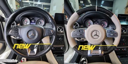 올인게러지 벤츠 w117 cla200 신형amg핸들 교체작업 , amg카본핸들 amg베이지핸들 / 서울 용산 도원동