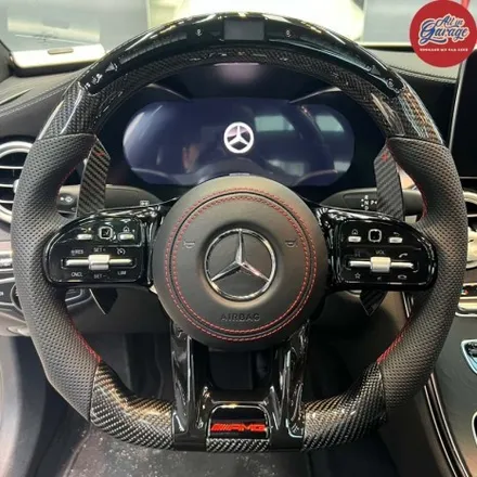 벤츠 W205 C250 벤츠신형 AMG핸들 과 디지털계기판[사제] 교체로 실내 컨버젼 / 서울 용산 중구