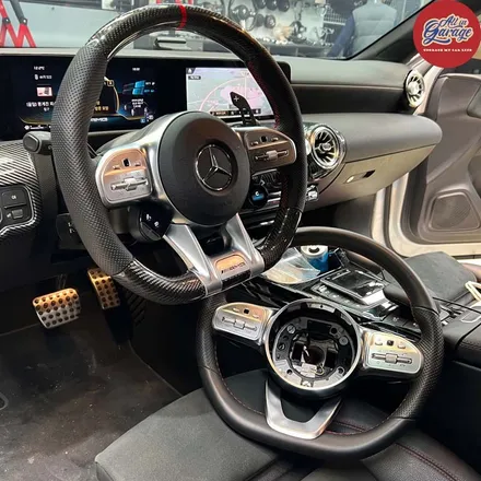 벤츠 W177 A45  카본AMG핸들 + 어질리티셀렉트 교체 순정레트로핏 실내의 변화 기능업그레이드 / 서울 용산 중구