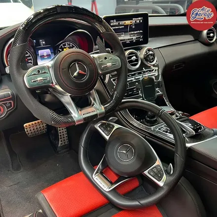 벤츠 W205 C63AMG 쿠페  신형 AMG핸들 교체  LED퍼포먼스카본핸들 / 서울 용산 중구