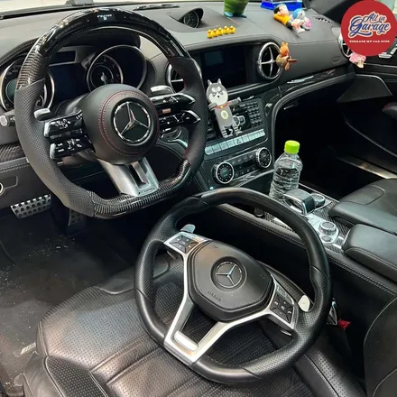 벤츠 r231 SL63AMG 최신형AMG핸들교체 / 잠자리AMG카본핸들 + LED퍼포먼스 적용 / 서울 용산 중구