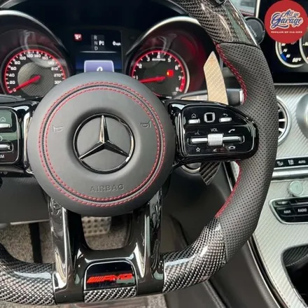 벤츠 W205 C43AMG 세단/ 신형벤츠AMG카본LED퍼포먼스핸들 교체작업 / AMG핸들 / 서울 용산 중구