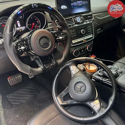벤츠 X166 GLS350D / 신형벤츠 카본D컷LED퍼포먼스 AMG핸들 교체시공 / 서울 용산 중구