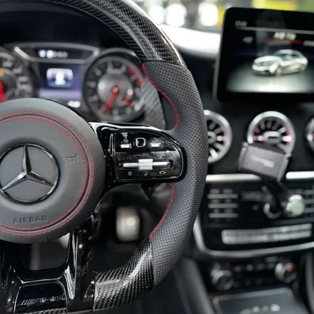 [올인게러지] 벤츠 A45AMG 신형 올블랙 AMG카본핸들 레드라인 포인트 튜닝 완성! / 서울 용산 도원동