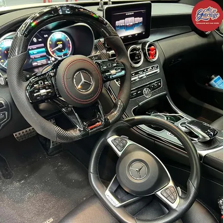 벤츠 W205 C250 벤츠신형 AMG핸들 과 디지털계기판[사제] 교체로 실내 컨버젼 / 서울 용산 중구
