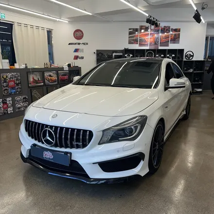 [올인게러지] 벤츠 C117 CLA45AMG 15년식 레드라인 카본 잠자리핸들 튜닝 멋지게 만들어드렸습니다 / 서울 용산 도원동