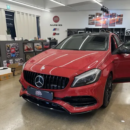 벤츠 W176 A45AMG 잠자리카본핸들 교체했습니다 레드라인D컷 / 서울 용산 도원동