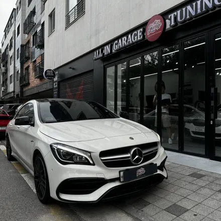 [올인게러지] 벤츠 A45AMG 신형 올블랙 AMG카본핸들 레드라인 포인트 튜닝 완성! / 서울 용산 도원동