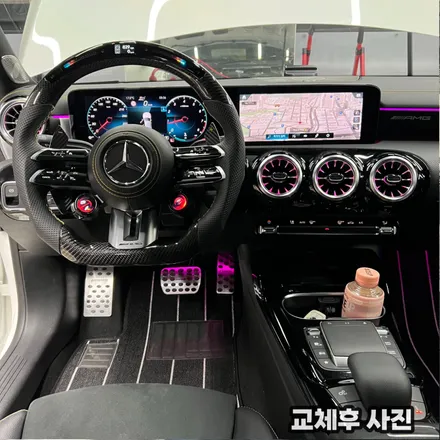 벤츠 CLA45SAMG 2021 벤츠LED카본D컷 잠자리핸들 교체시공 (OLED어질리티셀렉트,카본패들쉬프트) / 서울 용산 중구