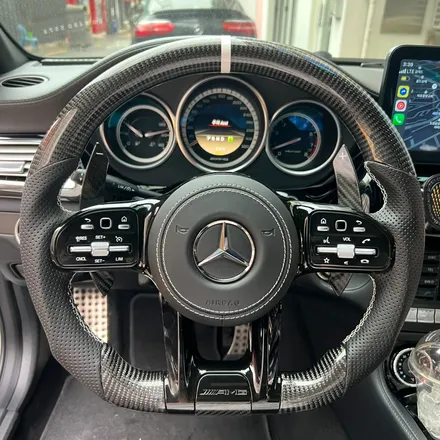 벤츠 W218 CLS63 모델 AMG카본핸들 교체  D컷 나이트에디션 / 벤츠 / CLS-클래스 W218 / 서울 용산 중구
