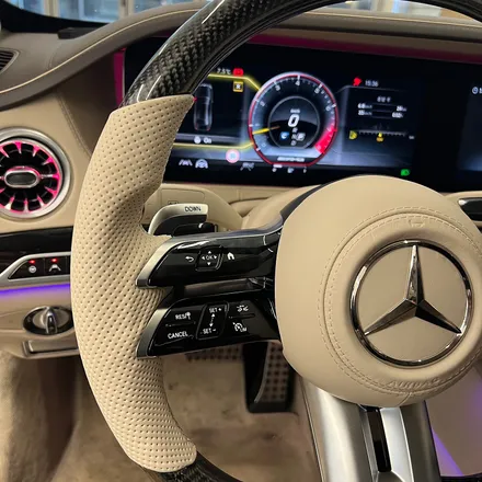 벤츠 W222 S63AMG 후기형 잠자리카본핸들 교체했습니다 ACC 열선 / 서울 용산 중구