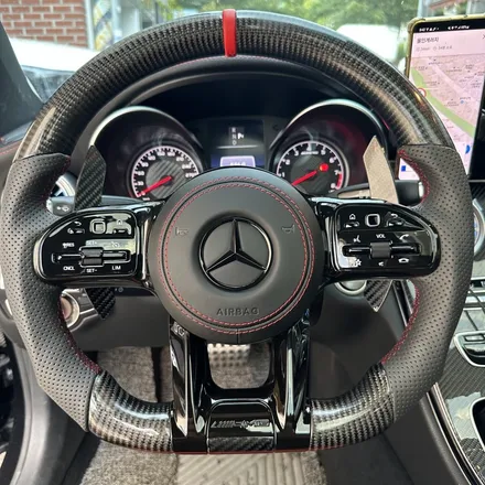 벤츠 W205 C클래스 C63 AMG카본핸들 D컷 스타일로 멋진 실내튜닝 만들었습니다 / 서울 용산 도원동